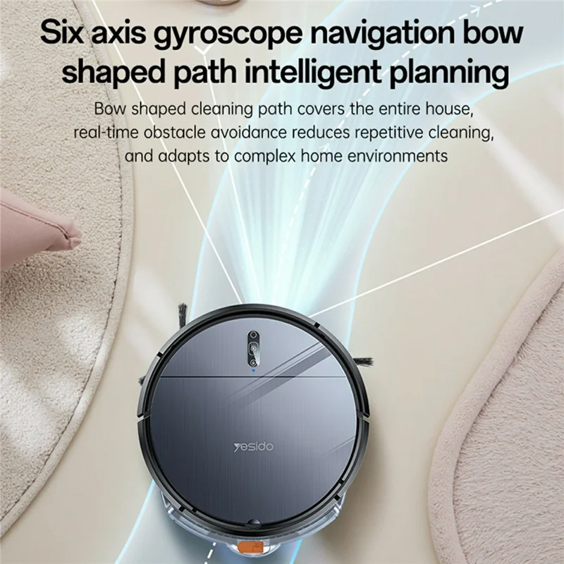 YESIDO EC22 2000Pa Suction Sweeping Robot Smart Navigation APP Control Floor Vacuum Cleaner