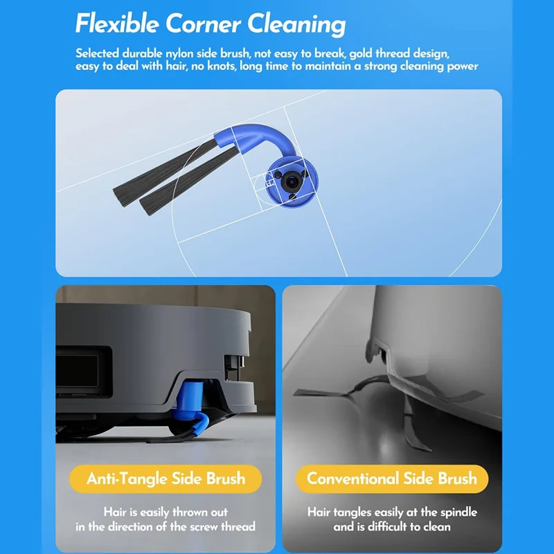 For Ecovacs DEEBOT X9 PRO OMNI / X9 PRO Side Brush Replacement Part Edge Cleaning Deep Corner Reach