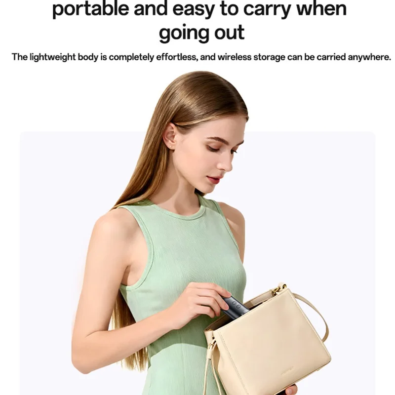 YESIDO MG23 Wireless Hair Straightener Brush  2 in 1 Straighten and Curl Styling Tool 3 Temp Settings Digital Display - Black