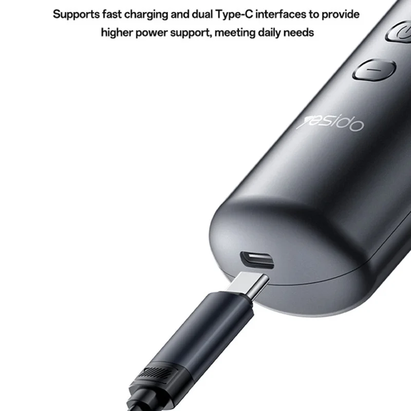 YESIDO MG23 Wireless Hair Straightener Brush  2 in 1 Straighten and Curl Styling Tool 3 Temp Settings Digital Display - Black