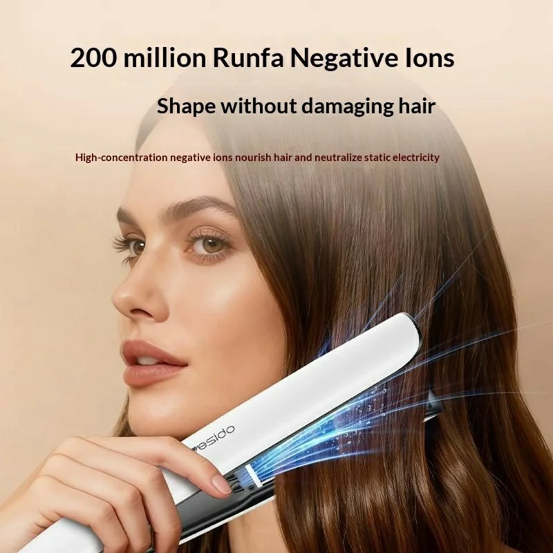 مكواة تصفيف الشعر YESIDO MG31 بتقنية الأيونات السلبية وإعدادات درجة حرارة متعددة وتسخين سريع ولوحات سيراميك - قابس المملكة المتحدة