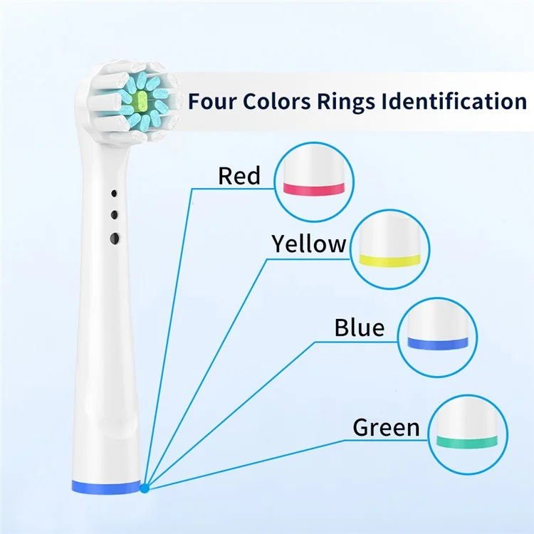 YE-643 YE-60A 4 Piezas / Conjunto Cabezales de Cepillo de Dientes Eléctricos para Braun Oral-B, Cabezales de Cepillo (Para Tipo de Encía Sensible)