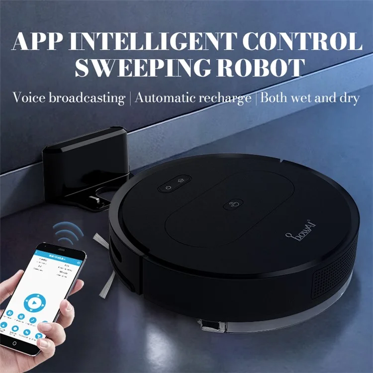 BOWAI OB11 Pro Vacuum Cleaners Intelligent Home Appliance Thin Sweeper Floor Clear Device - Black / US Plug