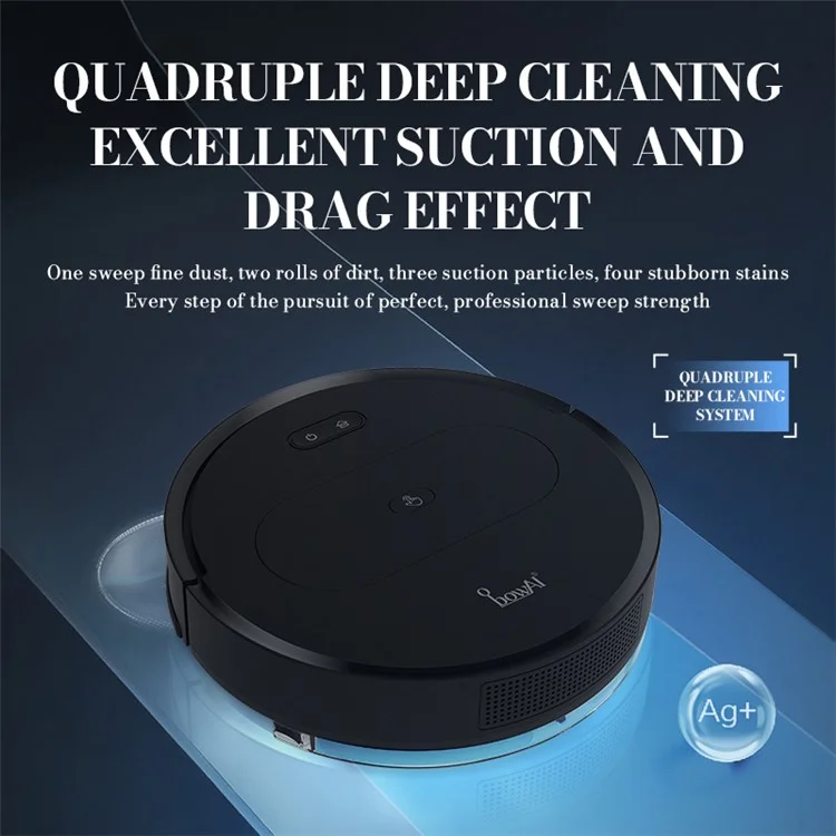BOWAI OB11 Pro Vacuum Cleaners Intelligent Home Appliance Thin Sweeper Floor Clear Device - Black / US Plug