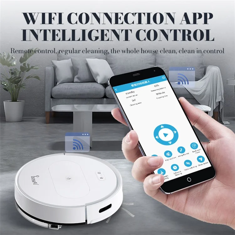 BOWAI OB11 Pro Vacuum Cleaners Intelligent Home Appliance Thin Sweeper Floor Clear Device - Black / US Plug