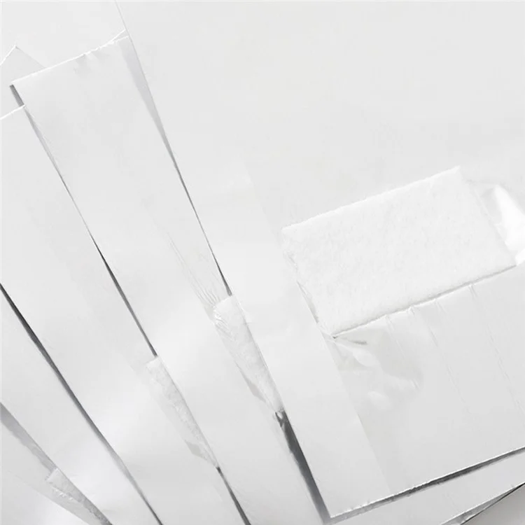 100 piezas / paquete Envoltorios de aluminio para uñas Quitaesmalte de algodón para mujeres y niñas Uso en casa y salón