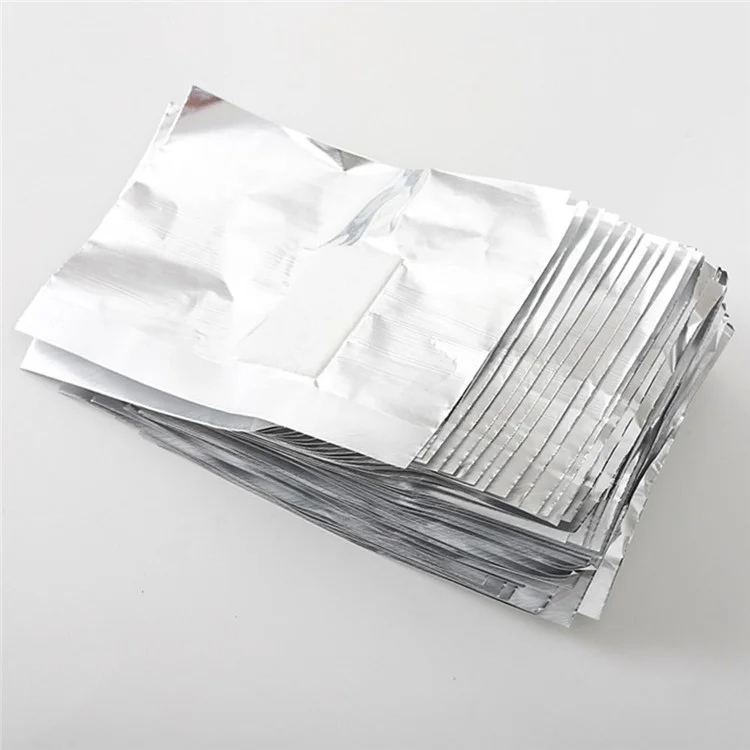 100 piezas / paquete Envoltorios de aluminio para uñas Quitaesmalte de algodón para mujeres y niñas Uso en casa y salón