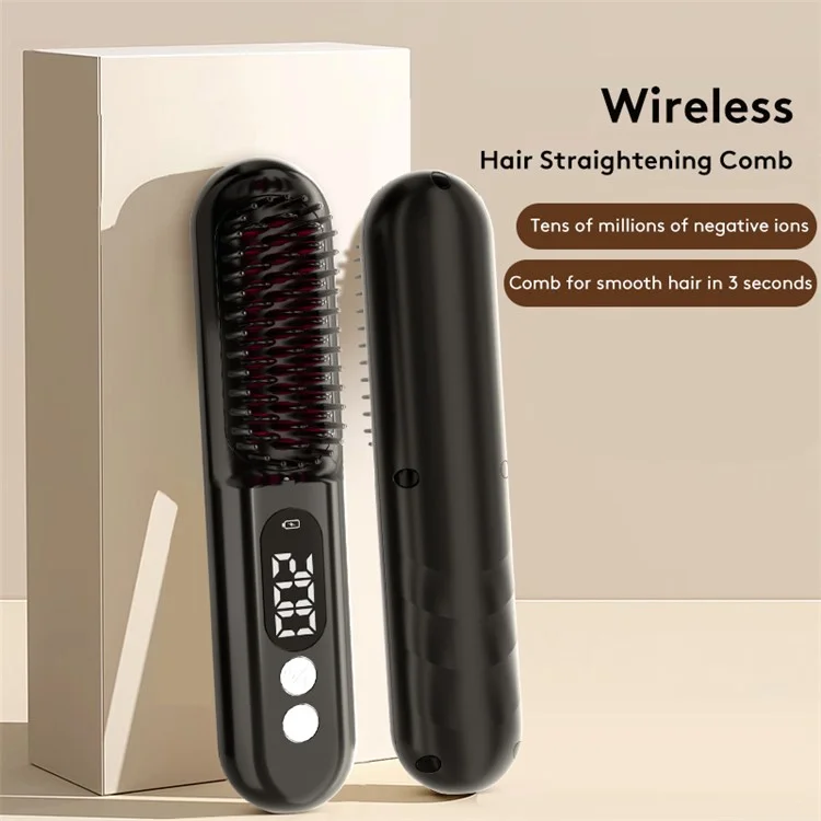 ZF01-A Alisador de Cabelo Portátil Recarregável Modelador de Cabelo Tipo Pente - Preto
