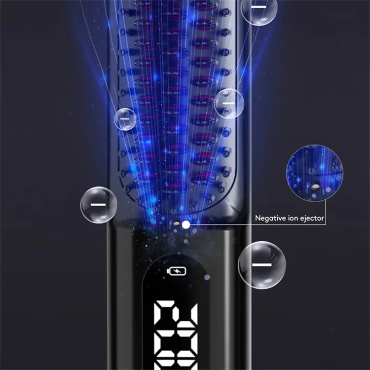 ZF01-A Alisador de Cabelo Portátil Recarregável Modelador de Cabelo Tipo Pente - Preto