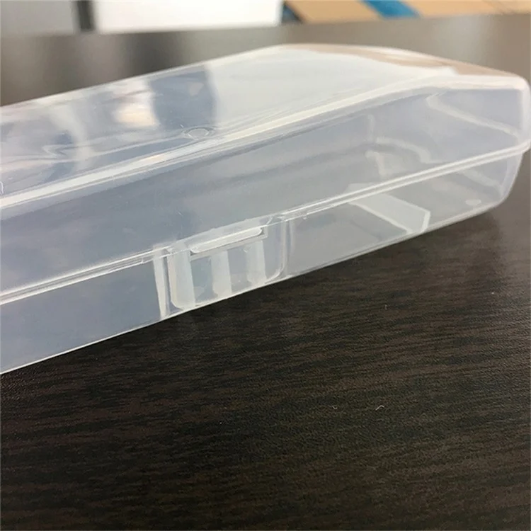 Caja de almacenamiento transparente Protector manual de la navaja Recipiente de almacenamiento PVC 147x51MM