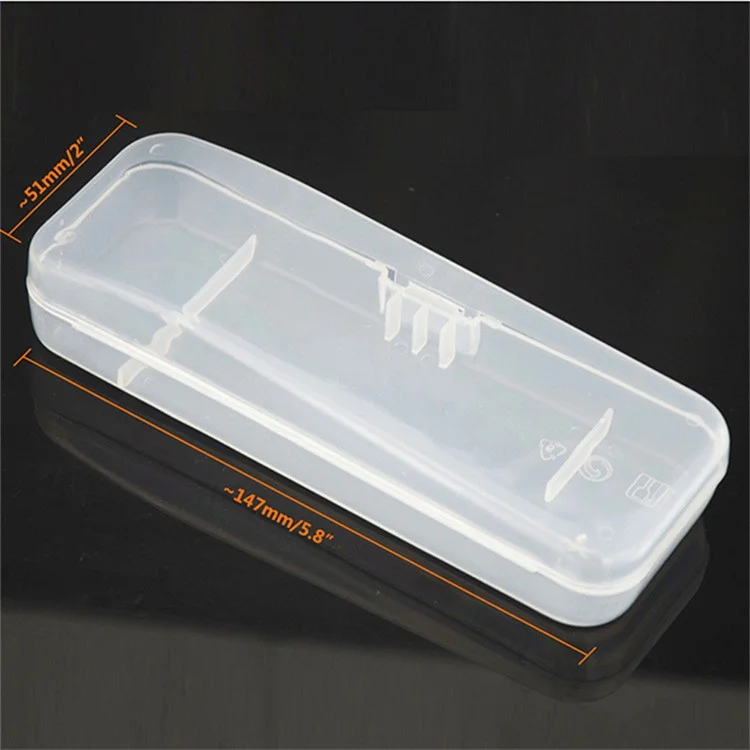 Caja de almacenamiento transparente Protector manual de la navaja Recipiente de almacenamiento PVC 147x51MM