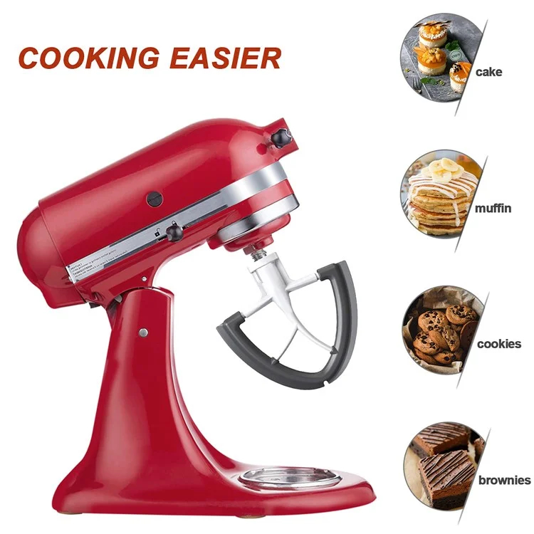 For Kitchenaid Stand Mixer 4.5 - 5QT Tilt Head Flat Beater Paddle Flexible Silicone Edge Bowl Scraper Paddle (BPA Free, No FDA)