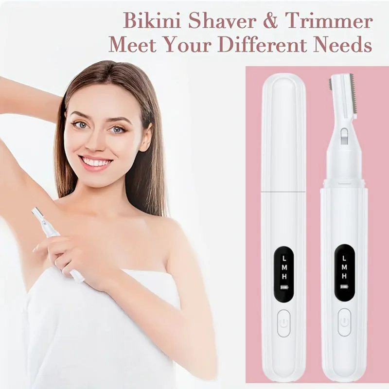 K326 USB Rechargeable Eyebrow Trimmer for Women Facial Hair Removal Precision Shaver - White