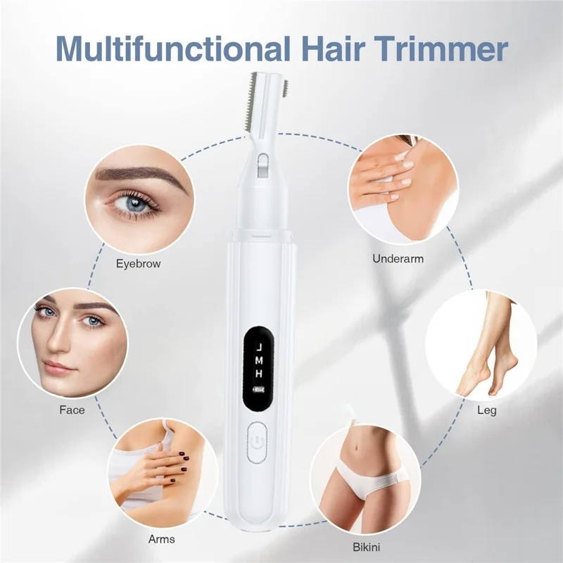 K326 USB Rechargeable Eyebrow Trimmer for Women Facial Hair Removal Precision Shaver - White