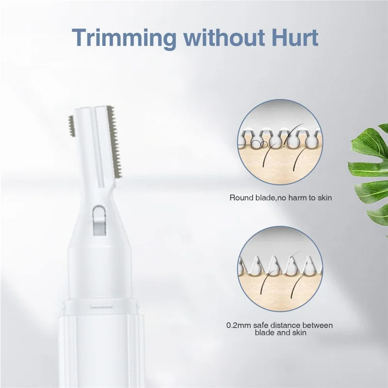 K326 USB Rechargeable Eyebrow Trimmer for Women Facial Hair Removal Precision Shaver - White