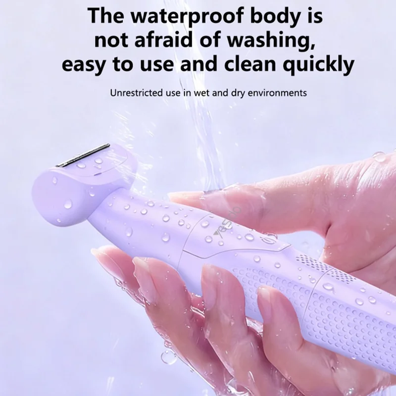 YESIDO MG26 3 i 1 IPX6 Vattentät Multifunktionell Kropshårtrimmer, våt-/torranvändning för rakning / trimning / skötsel - Lila