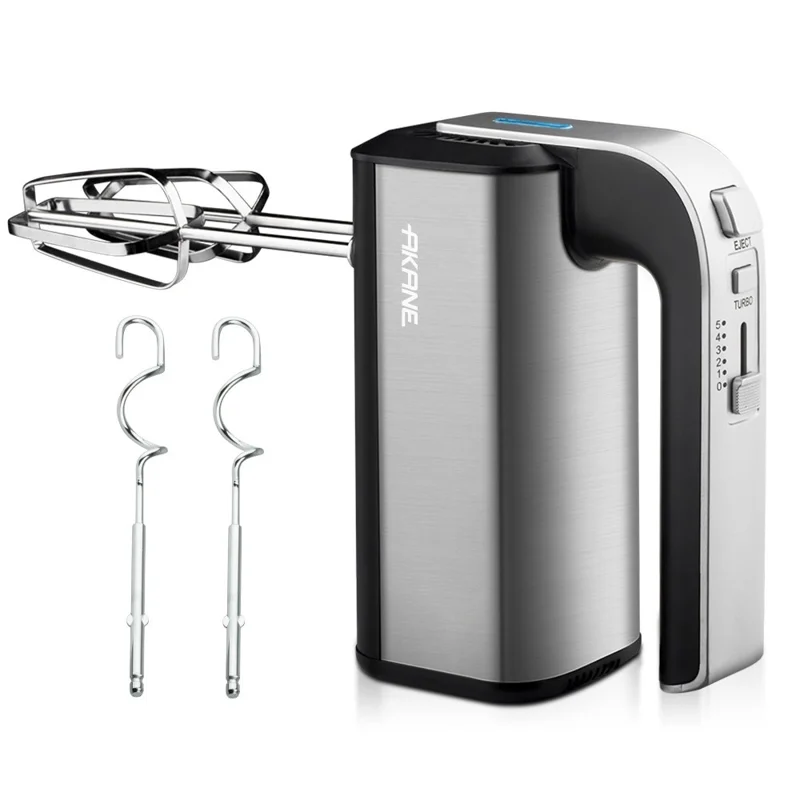 AKANE A.6664 Electric Hand Mixer 800W Powerful Stainless Steel Handheld Egg Beater, EU Plug (BPA Free, No FDA)