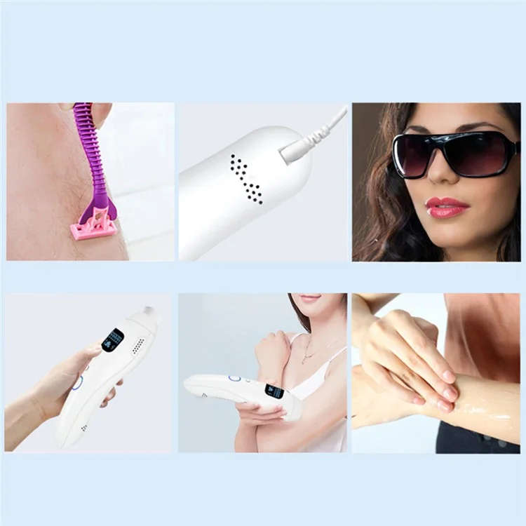 IPL Laser Hair Removal Device Electric Household Laser Hair Remover Auto Manual Dual Modes Adjustable with 5 Levels for Face Body - US Plug