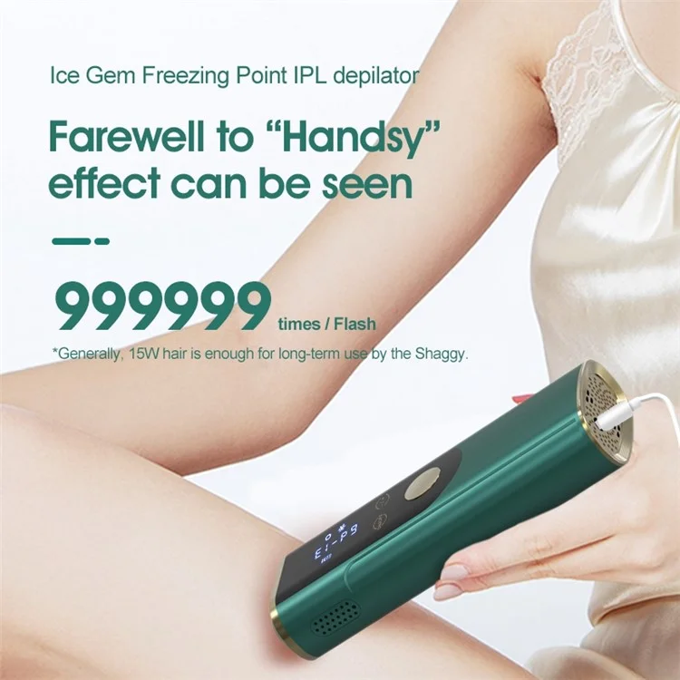 IPL Cabelo de Remoção de Cabelo Fotorejuvenation Ice Cool a Laser Removedor de Cabelo Com 8 Modos 9 Níveis de Intensidade Para Lábios, Face, Biquíni, Perna, Corpo - Verde / Plugue Nos Eua