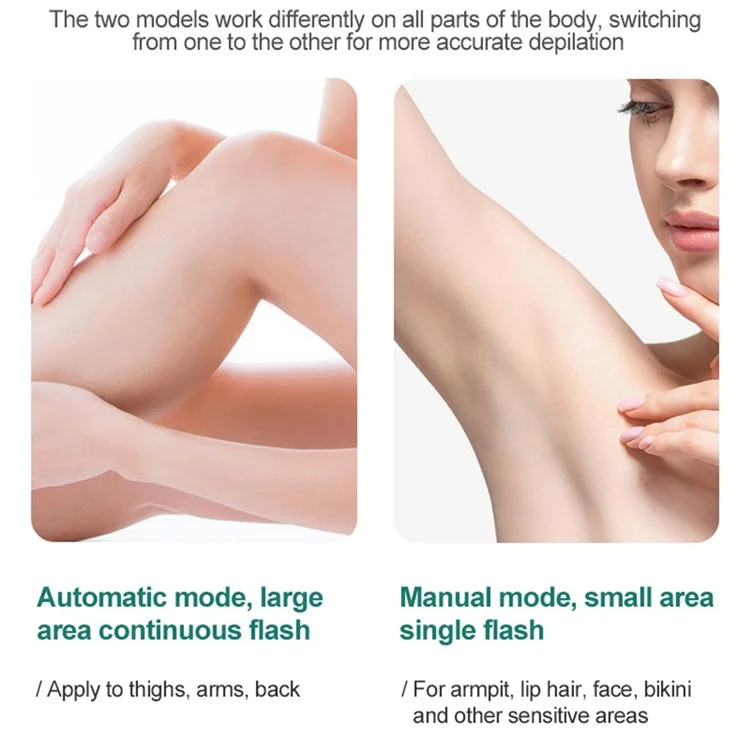 IPL Cabelo de Remoção de Cabelo Fotorejuvenation Ice Cool a Laser Removedor de Cabelo Com 8 Modos 9 Níveis de Intensidade Para Lábios, Face, Biquíni, Perna, Corpo - Verde / Plugue Nos Eua