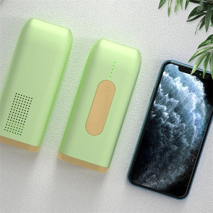 Hair Remover Intensive Pulsed Light Portable IPL Hair Removal Machine Perfect for Face / Back / Bikini / Armpits - Light Green / EU Plug