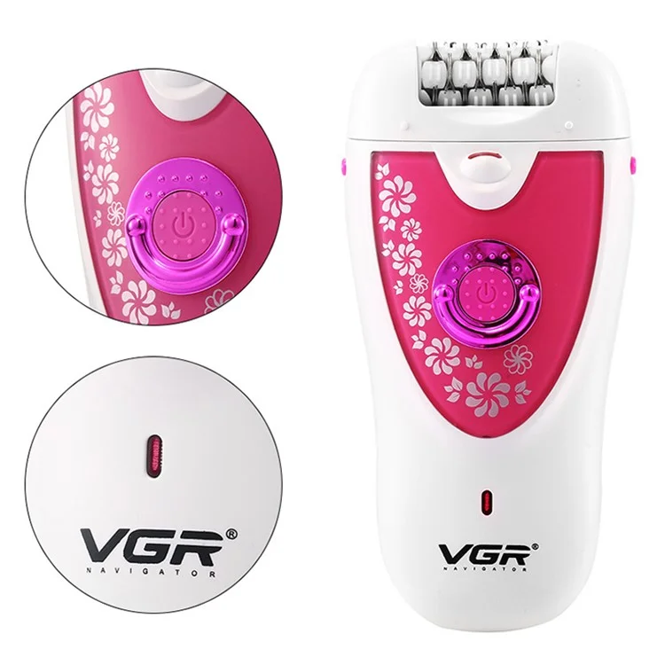 VGR V-722 3 in 1 Portable Electric Epilator Multi-function Hair Removal Machine for Face Body Leg - Pink