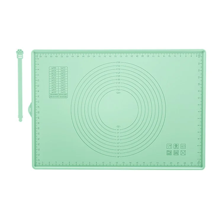 70x50CM Silicone Pastry Baking Mat Easy Cleaning Pastry Pad for Rolling Dough (BPA-Free, FDA Certified) - Green