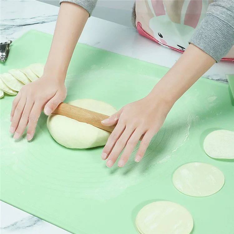 70x50CM Silicone Pastry Baking Mat Easy Cleaning Pastry Pad for Rolling Dough (BPA-Free, FDA Certified) - Green