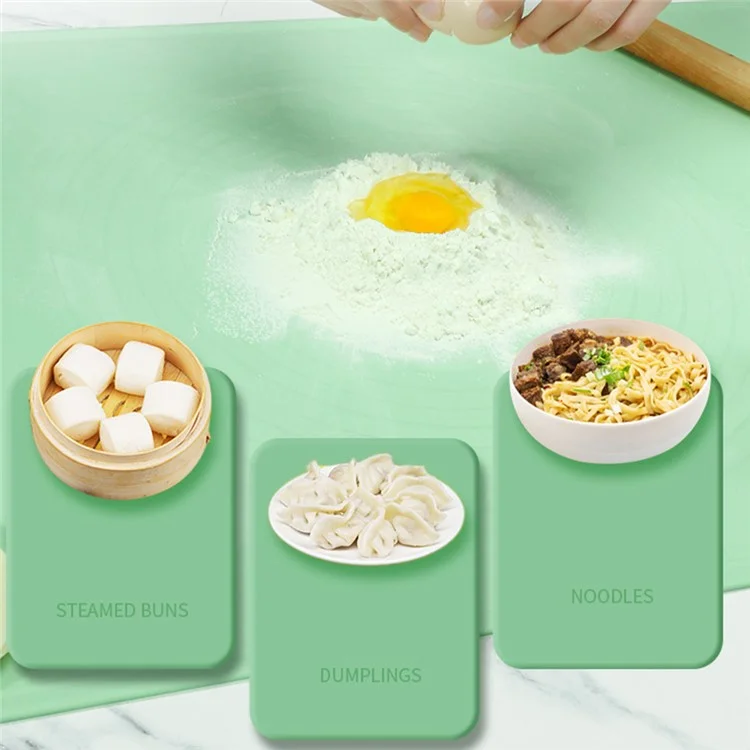 70x50CM Silicone Pastry Baking Mat Easy Cleaning Pastry Pad for Rolling Dough (BPA-Free, FDA Certified) - Green