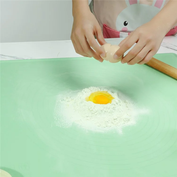 70x50CM Silicone Pastry Baking Mat Easy Cleaning Pastry Pad for Rolling Dough (BPA-Free, FDA Certified) - Green