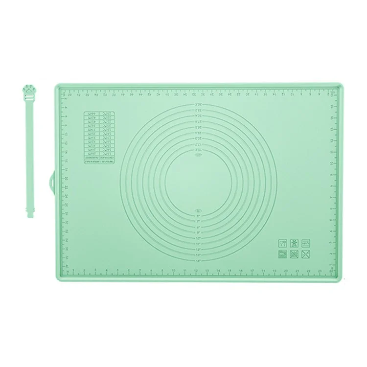 Tappetino in silicone per pasticceria 65x45CM, Tappetino per stendere la pasta, Resistente alle alte temperature (senza BPA, certificato FDA) - Verde