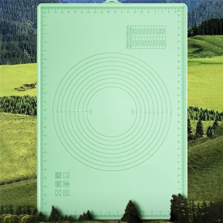Tappetino in silicone per pasticceria 65x45CM, Tappetino per stendere la pasta, Resistente alle alte temperature (senza BPA, certificato FDA) - Verde