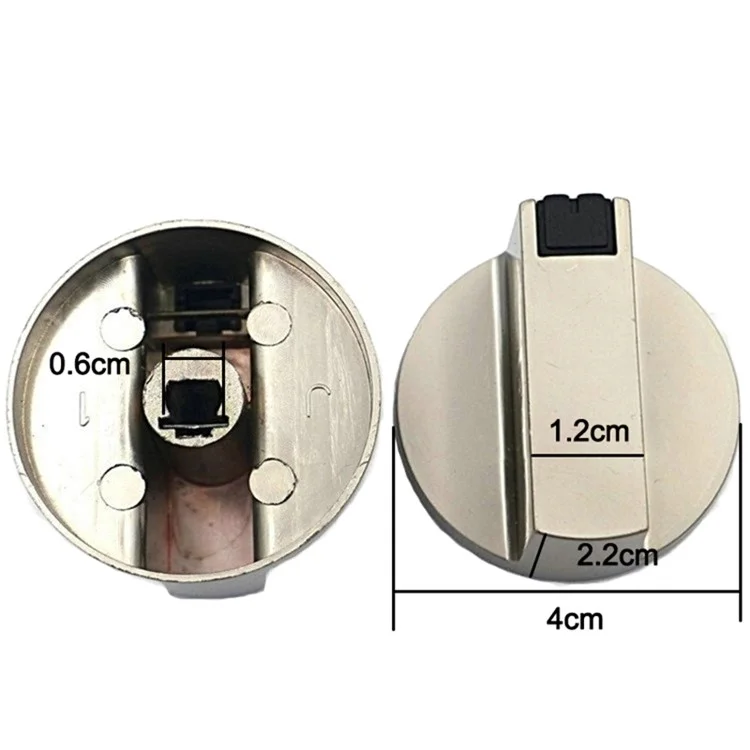 2Pcs Universal Metal Rotary Switch Control Knobs Replacement for Kitchen Gas Stove, Shaft Diameter: 6mm