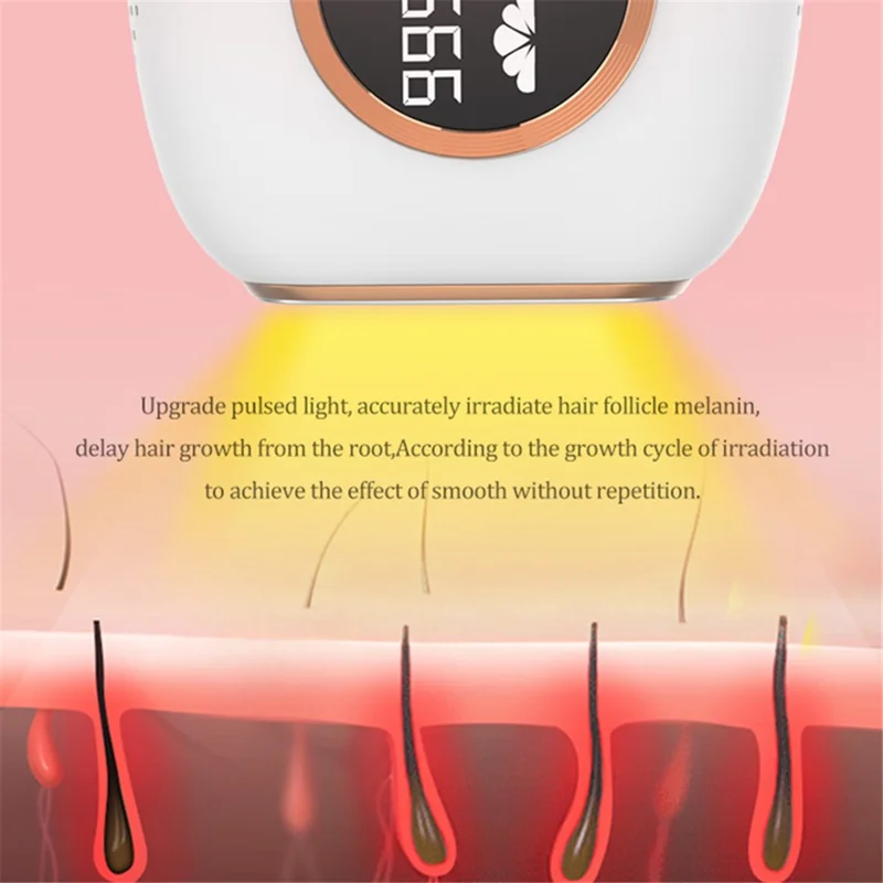 T27S IPL Hair Remover with Ice Cooling Function Whole Body Hair Remover ABS Resin Home Use Device Gift - Black / EU Plug