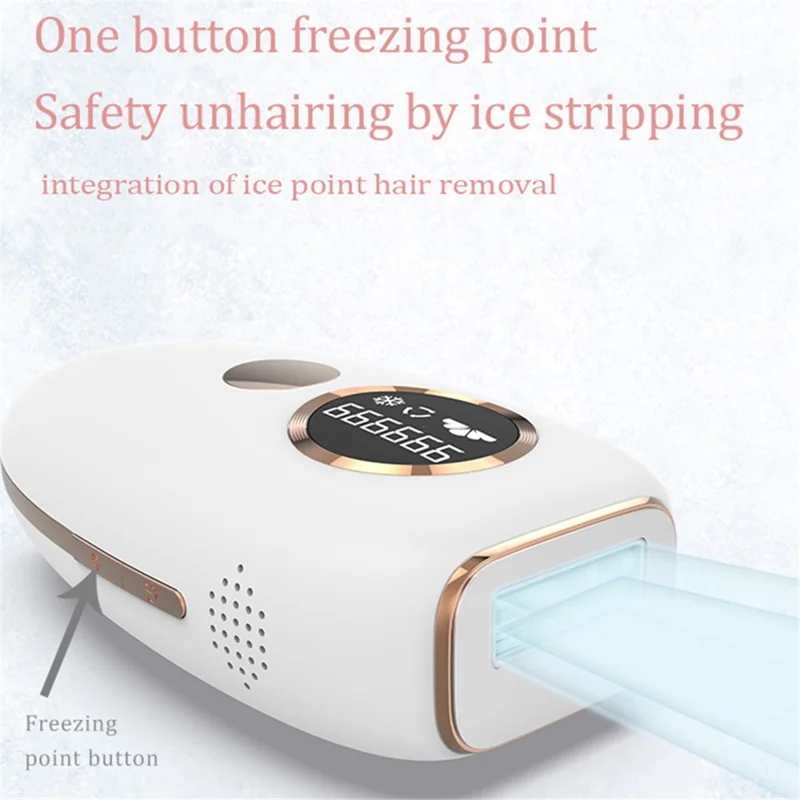 T27S IPL Hair Remover with Ice Cooling Function Whole Body Hair Remover ABS Resin Home Use Device Gift - Black / EU Plug