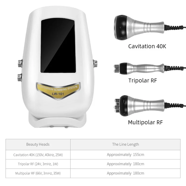 Máquina de belleza de pérdida de peso por cavitación ultrasónica de 40 kW, radiofrecuencia de elevación de la piel, dispositivo certificado CE (ST) - Enchufe UE
