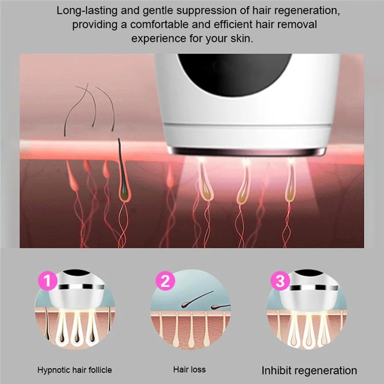 D26 IPL Hair Removal Device 5 Gears 999900 Flash Laser Epilator Bikini Trimmer - Wine Red / US Plug