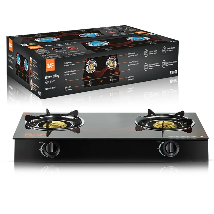 RAF R.8051 Fogão a Gás com Dois Queimadores, Fogão Doméstico de Cozinha com Placas Integradas