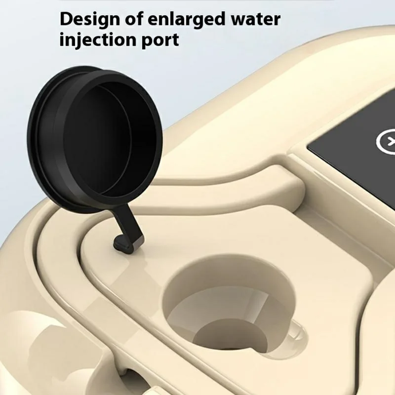 High Temperature Steam Cleaner Digital Display Kitchen Hood Bathroom Handheld Steam Cleaning Machine, 220V EU Plug - Beige
