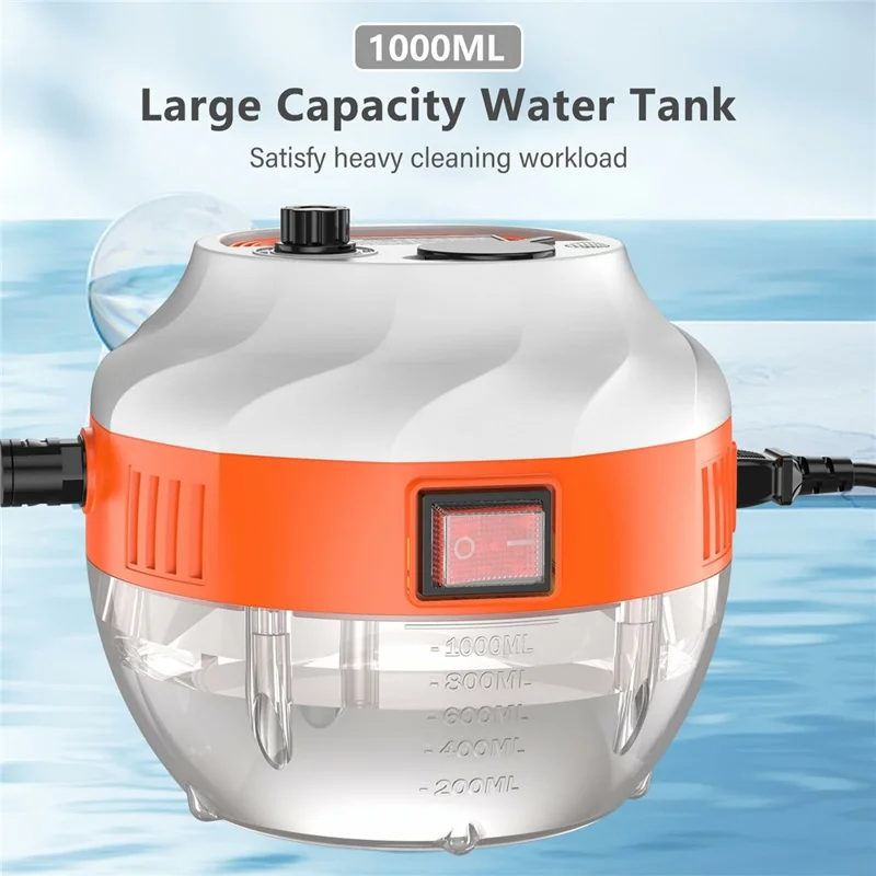 Limpiador de Vapor de Alta Presión para Cocina, Baño, Azulejos, Aire Acondicionado y Eliminación de Grasa, Máquina de Limpieza de Vapor, 220V Enchufe Europeo - Naranja / Negro