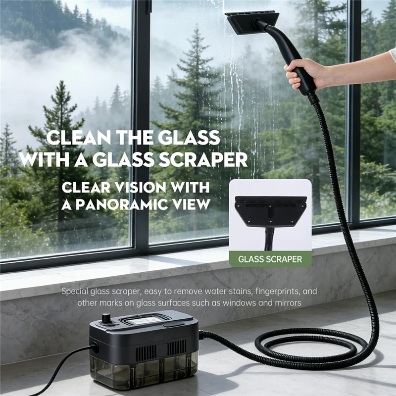 RZ-169 1350W 5-Gear Handheld High Temperature Steam Cleaner with 1200ml Tank for Home, EU Plug - White