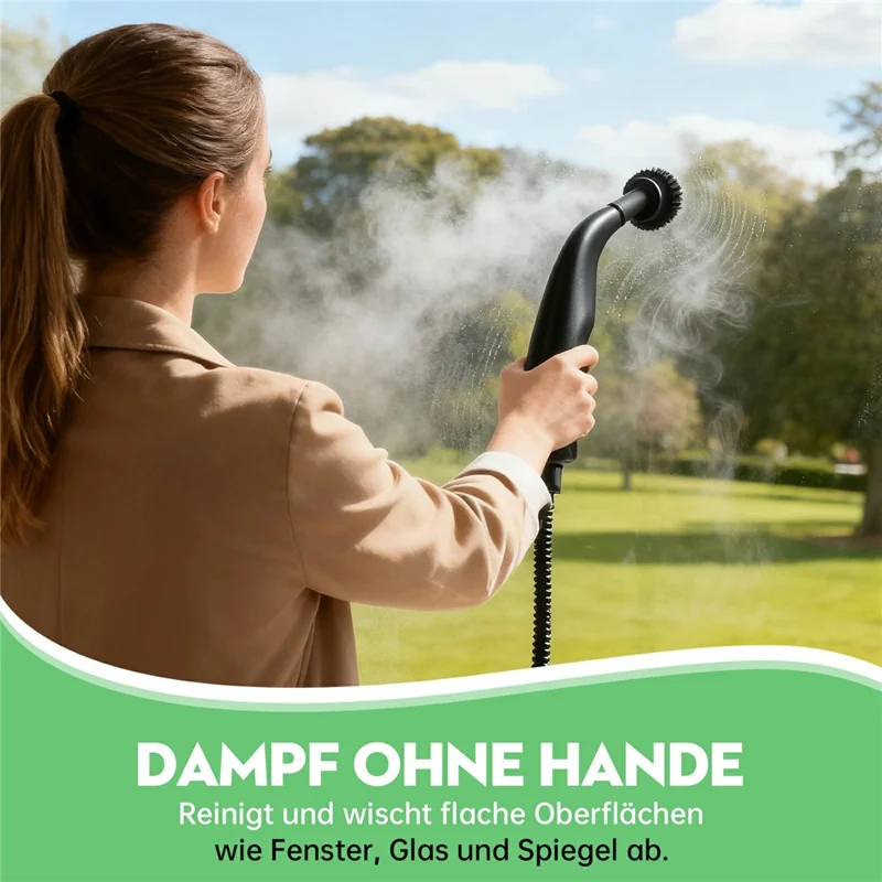 RZ-169 1350W 5-Gear Handheld High Temperature Steam Cleaner with 1200ml Tank for Home, EU Plug - White