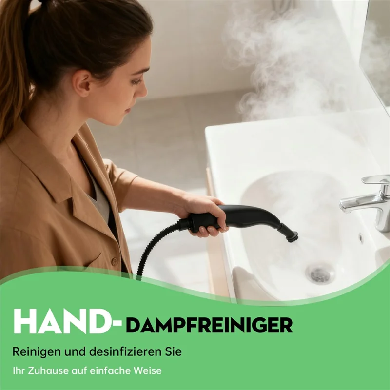 RZ-169 1350W 5-Gear Handheld High Temperature Steam Cleaner with 1200ml Tank for Home, EU Plug - White