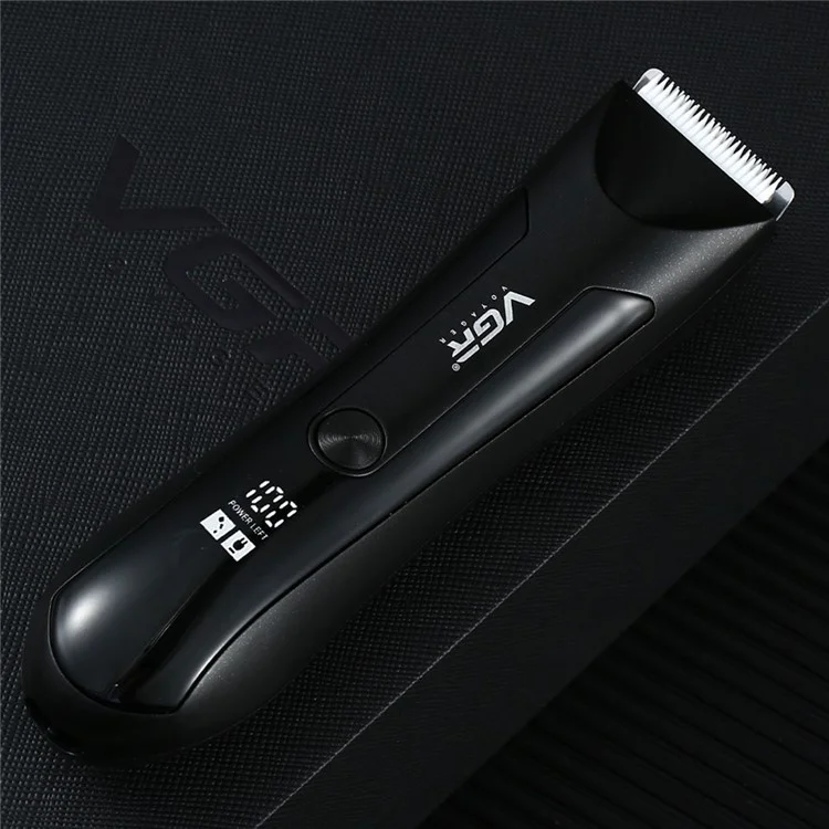 VGR V-951 Professional Hair Electric Clipper Rechargeable Hair Trimmer with LCD Digital Display Haircut Tool - Blue
