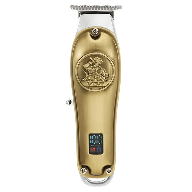 VGR V-920 Metal Electric Hair Clipper LED Display Professional USB Charging Men Hair Trimmer - Gold