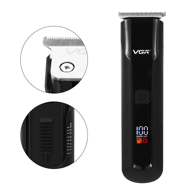 VGR V-929 Hair Hair Electric Clipper Жк-дисплей Digital Display Триммер с Ножкой из Нержавеющей Стали