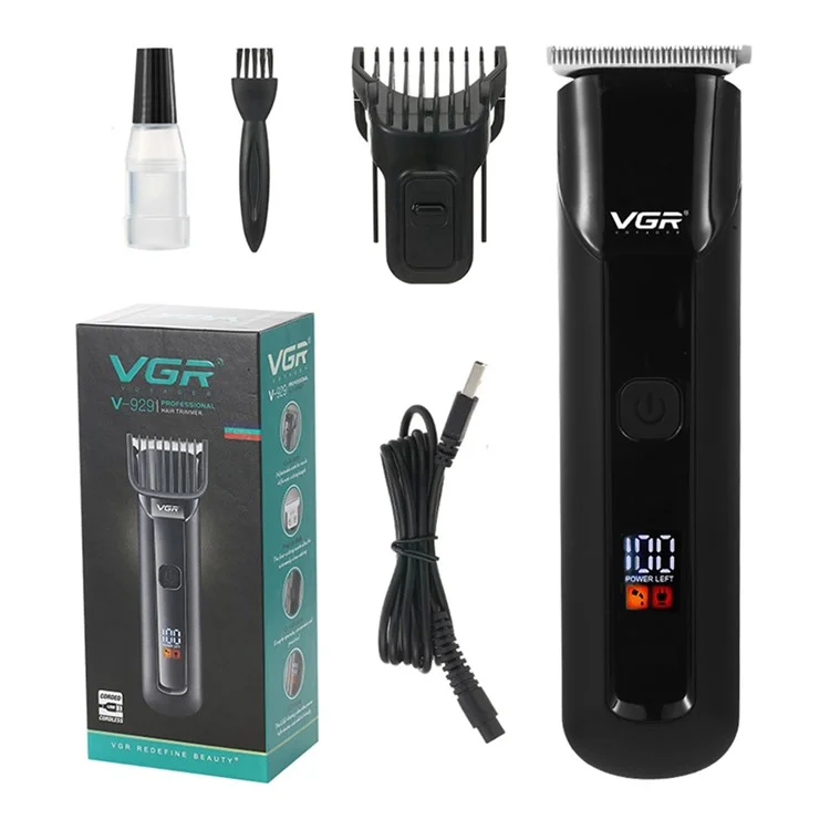 VGR V-929 Hair Hair Electric Clipper Жк-дисплей Digital Display Триммер с Ножкой из Нержавеющей Стали