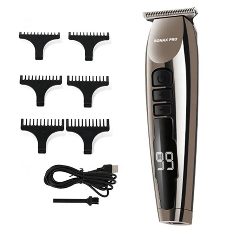 SONAX PRO SN-8099 Cortapelo con pantalla digital a batería, recortadora de pelo portátil para peluquería (sin botella de aceite)
