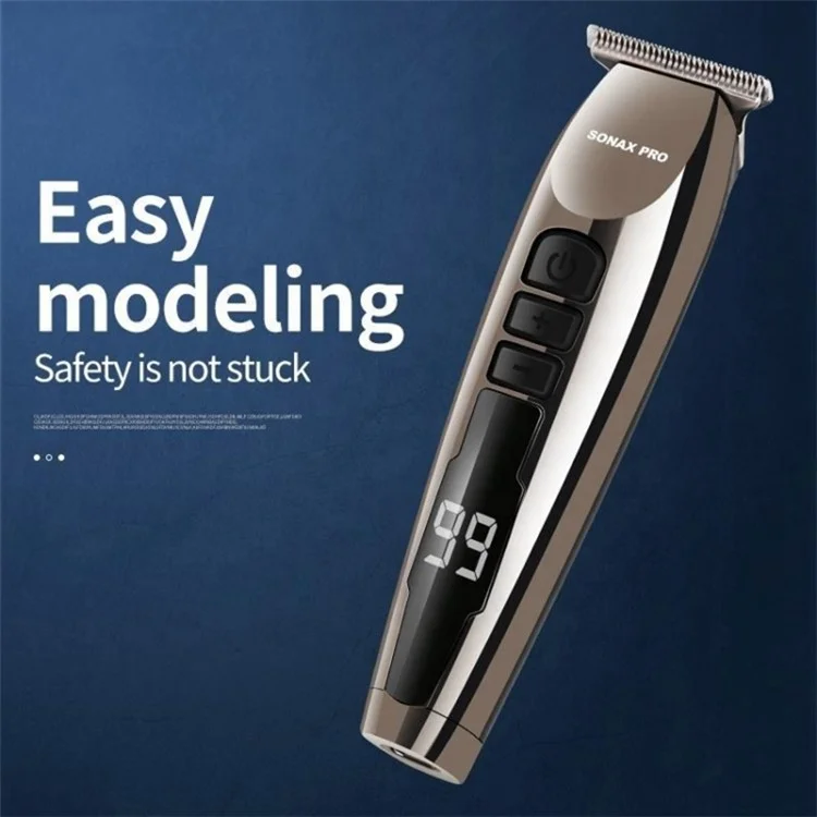 SONAX PRO SN-8099 Cortapelo con pantalla digital a batería, recortadora de pelo portátil para peluquería (sin botella de aceite)