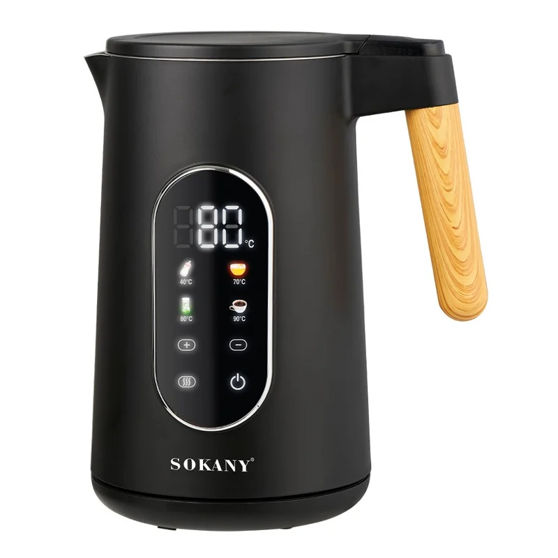 Bouilloire électrique de 1,7 L avec écran tactile et contrôle de température, préréglages (Sans BPA, Homologué FDA) - Prise européenne